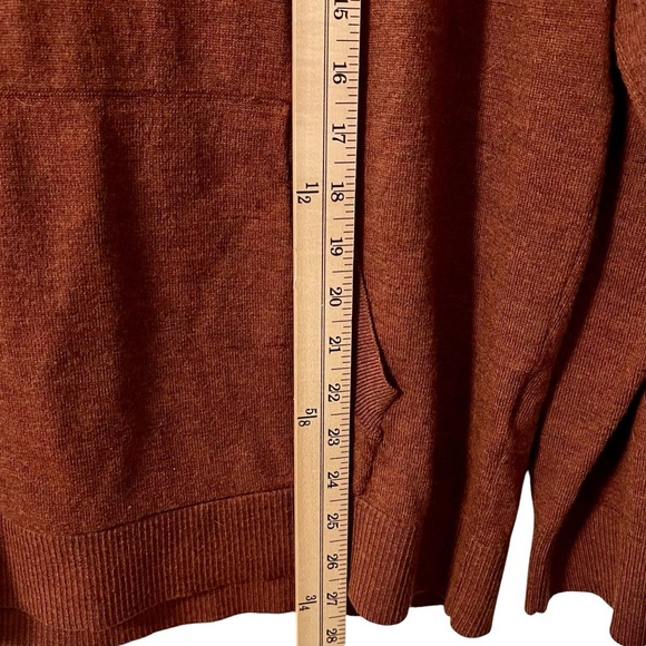 100% Merino Wool rust colored hoodie size xxl - Picture 6 of 7